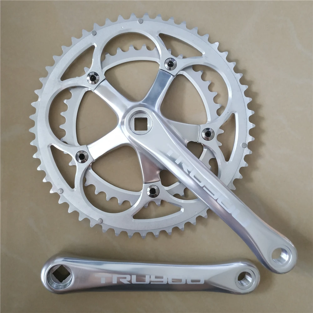 

Road Bicycle Crankset 130 BCD Crown 53T 39T Sprocket Chainwheel 3/32 Folding Bike Chain Ring Double Crank 152/165/170 MM Sliver