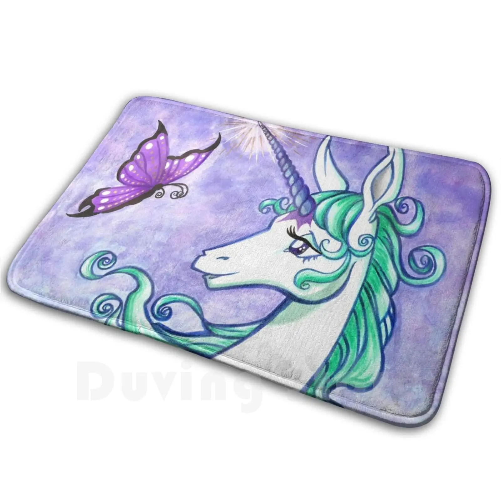 The Last Unicorn Carpet Mat Rug Cushion Soft Non-Slip The Last Unicorn Unicorn Fantasy Cute 1980s Rankin Bass Retro