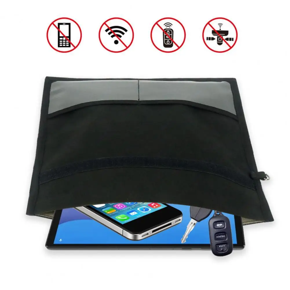 Oxford Cloth Signal Blocking Bag Pouch Anti-hacking Anti-interference Car Key Bank Card RFID Signal Blocking Wallet Case