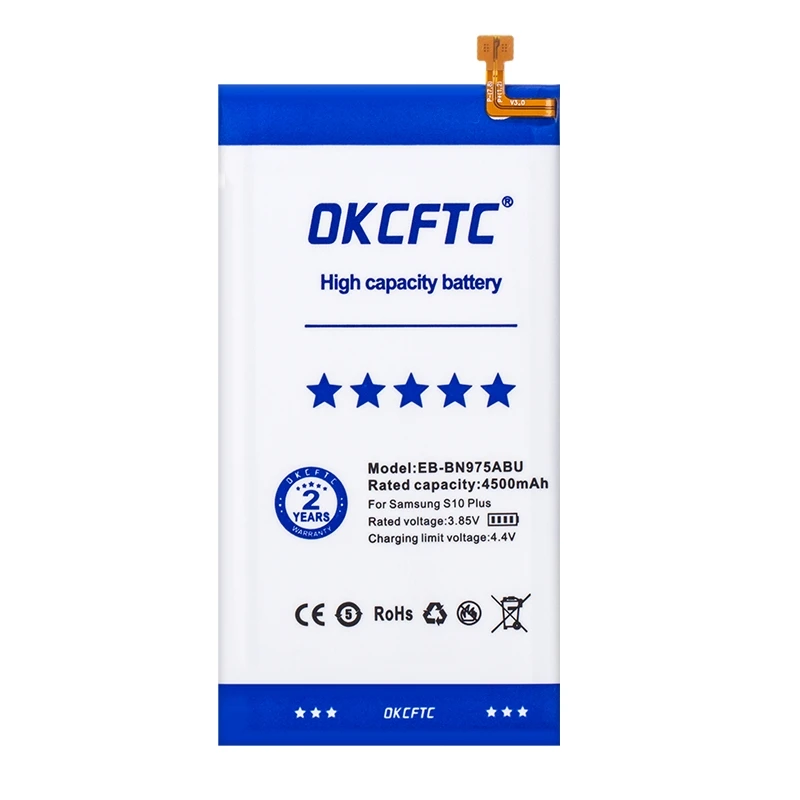 OKCFTC EB-BG975ABU 4500mAh Battery for SAMSUNG Galaxy S10 Plus S10+ SM-G9750 Batteries