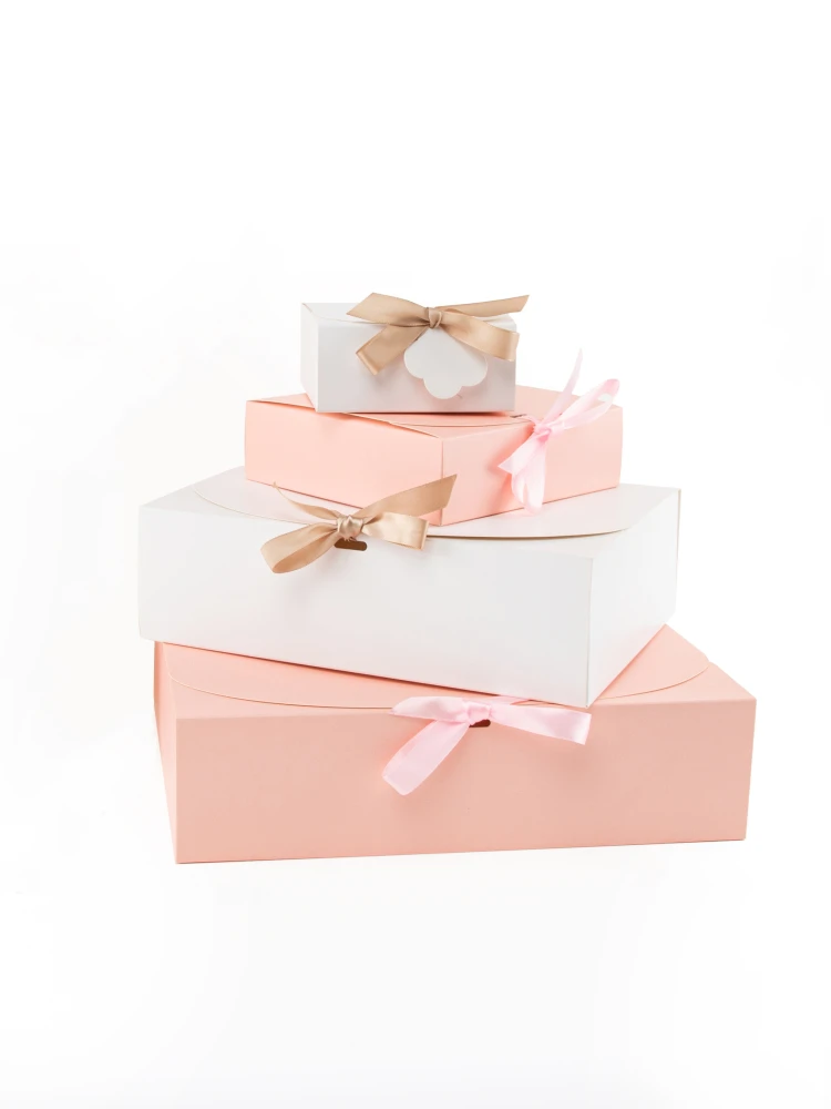 StoBag 5 Stück weiß/rosa Geschenkbox für Hochzeit, Geburtstag, Party, Gastgeschenke, Kleidung, Aufbewahrung, handgefertigte Kekse, Verpackung, Unterstützung, individuelle Anpassung – Detail 7