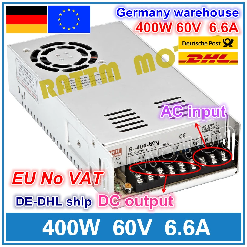 DC Switching Power supply 400W Single Output 24V 48V 60V 70V For Router Milling CNC Part Accessories