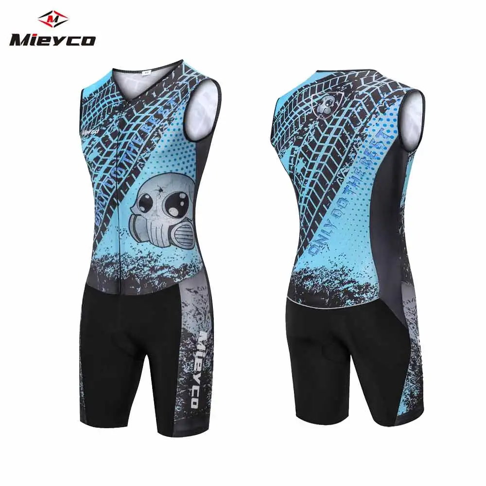 Mieyco Mehrfarbiger Triathlon Herren Ärmelloser Trainingsanzug Mountainbike Radsportanzug Leotard Jumpsuit Radsportanzug im Badeanzug-Stil – Detail 8