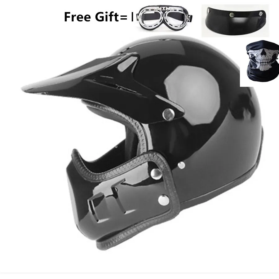 Wanli Motorradhelm Retro Cafe Racer Vintage Motocross Open Face Kask Full Casco Moto Modular DOT ApprovedCe 5