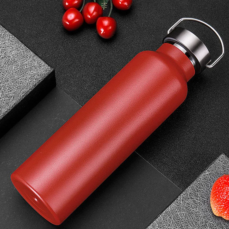 600ml Large Capacity Sports Water Bottle Portable Design Stainless Steel Thermos Bottle Vacuum Flasks