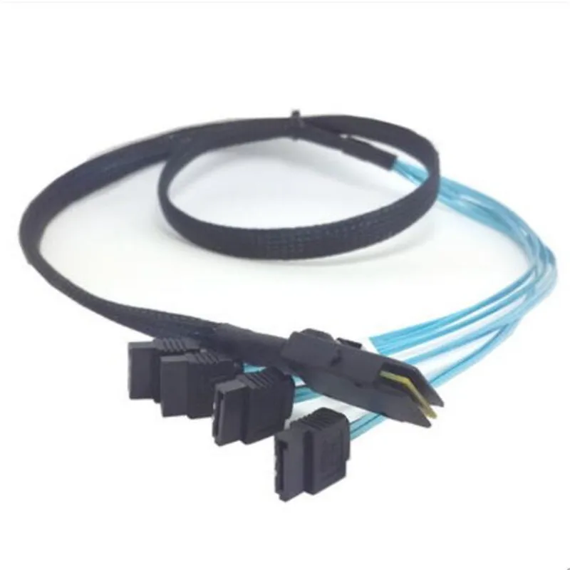 

100cm 3ft MINI SAS 4i SFF-8087 36P To 4 SATA 7Pin HDD Hard Disk internal cable