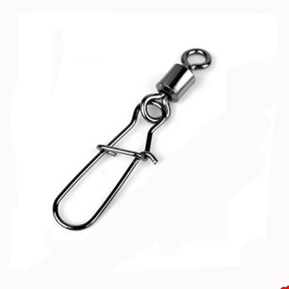 10PCS/LOT Fishing Connector Pin Bearing Rolling Swivel 1-12  Hook Lure Connector Fishing Stainless Steel Swivel Snap