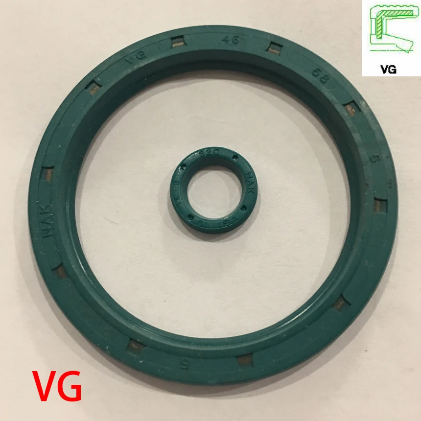 Borracha nitrílica Junta Oil Seal, preto e verde, U Groove, 1 Lip Rosca Externa, Rotaroty Esqueleto, VG 6x14x3 6x14x3 8x12x3 8x12x3 8x12x3