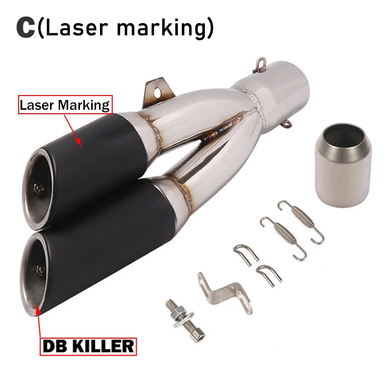 For Laser Marking Stainless Steel Motorcycle Exhaust Muffler With Moveable DB Killer For CB400 CBR190 600 FZ400 Z250 BN600