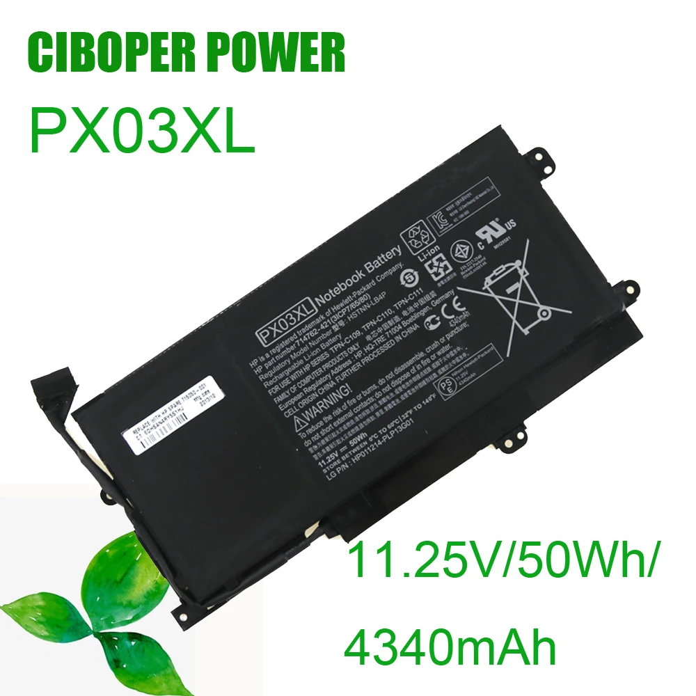 CP Laptop Battery PX03XL 50WH TPN-C111 HSTNN-LB4P HSTNN-IB4P 715050-005 For Envy 14-K001Tx K031Tx K047Tx K128Tx M6-K010dx k022dx