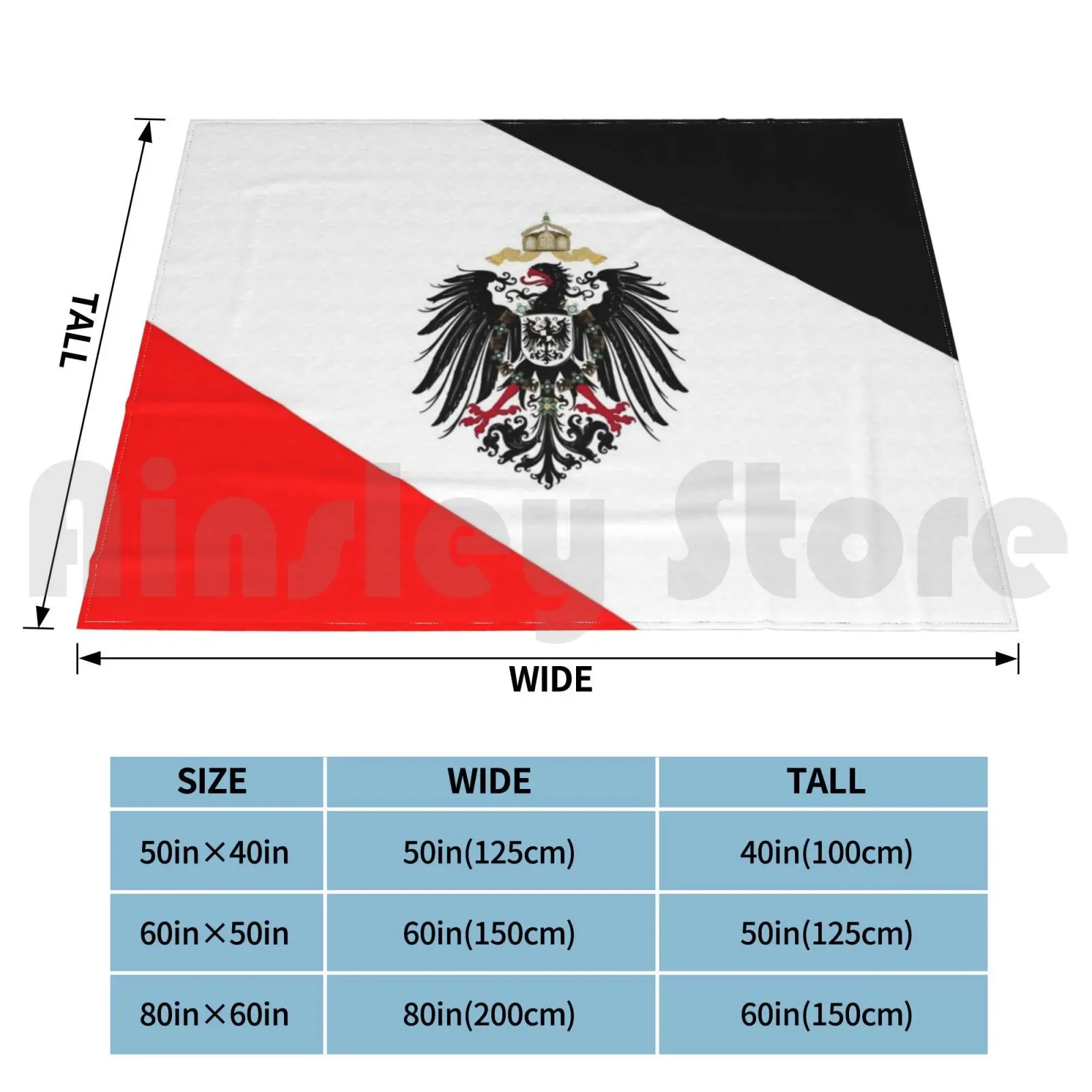 The German Imperium Blanket Super Soft Warm Light Thin Germany Empire Patriot Black White Red Flag Eagle