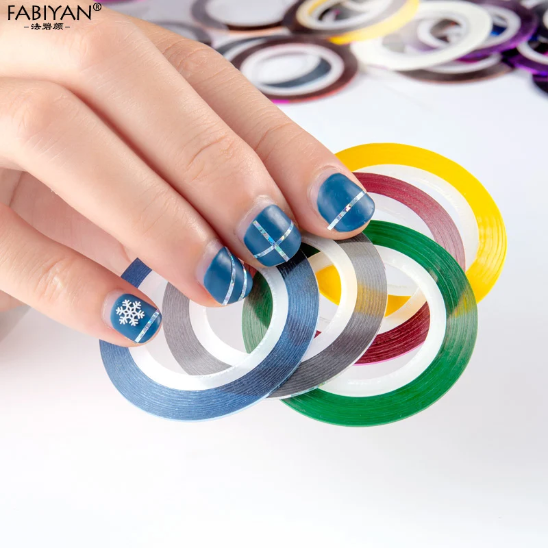 100pcs Multicolor Rolls Strip Striping Tape Line Wrap Tips Decoration Sticker DIY Nail Art Manicure Professional