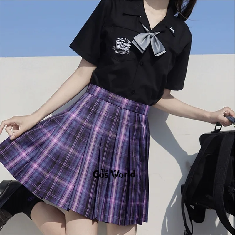 [魔女契約] 日本女の子の夏ハイウエストプリーツタータンチェックスカートためjk制服学生布