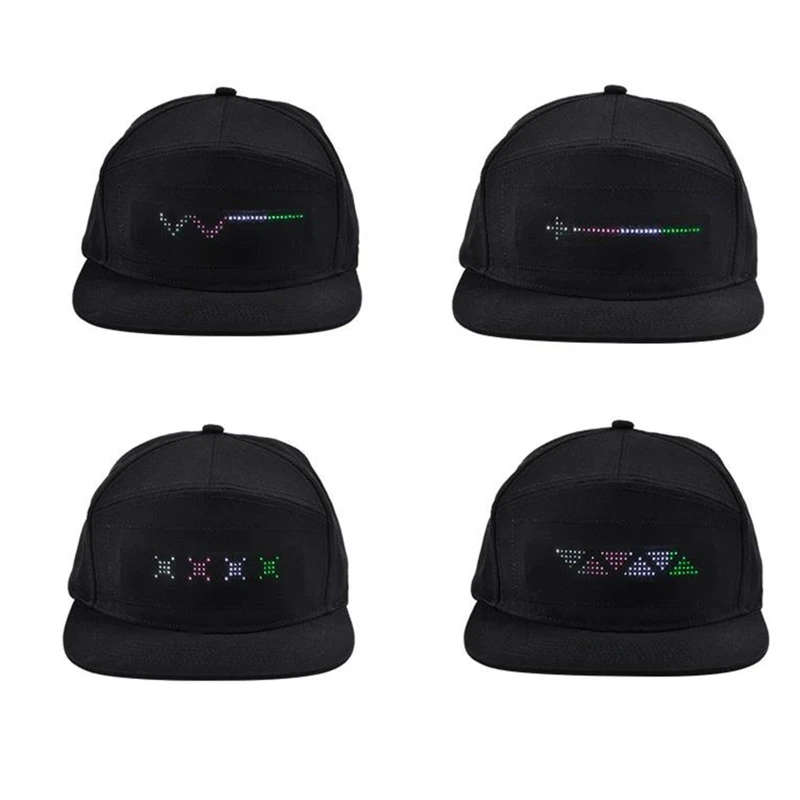 Unisex Bluetooth-compatible LED  APP Controlled Baseball Hat Scroll Message Display Board Hip Hop Street  Dropshipping