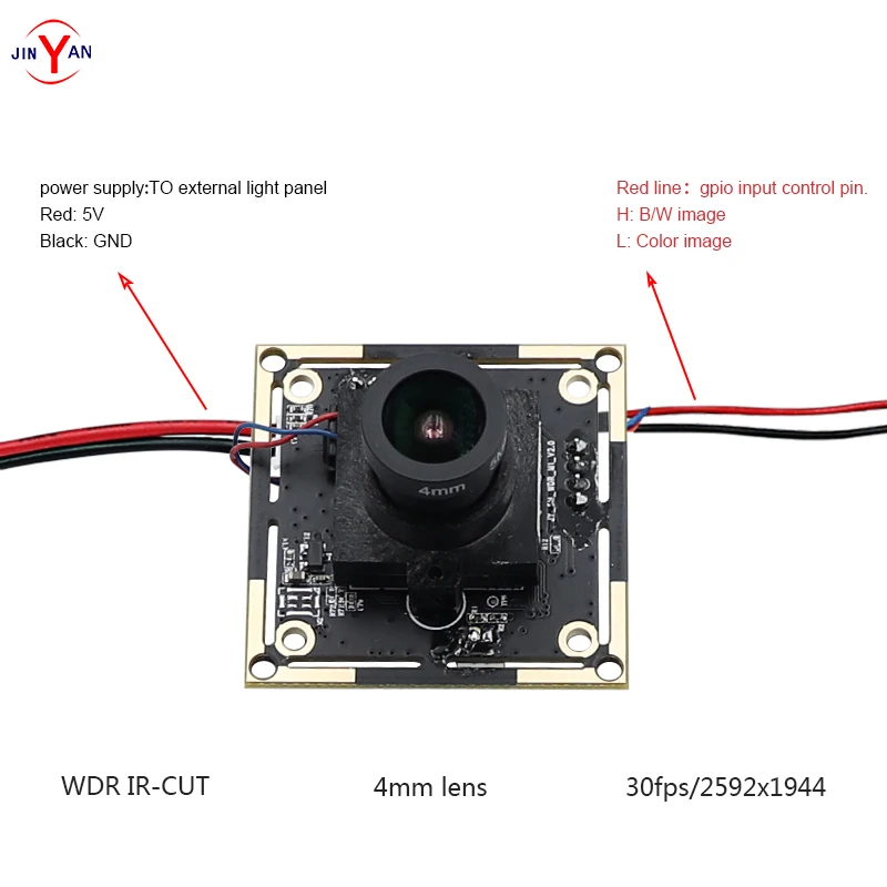 5 megapixel WDR USB camera module 2592x1944 external remote control ir-cut BW/COLOR UVC driver free 30 frames