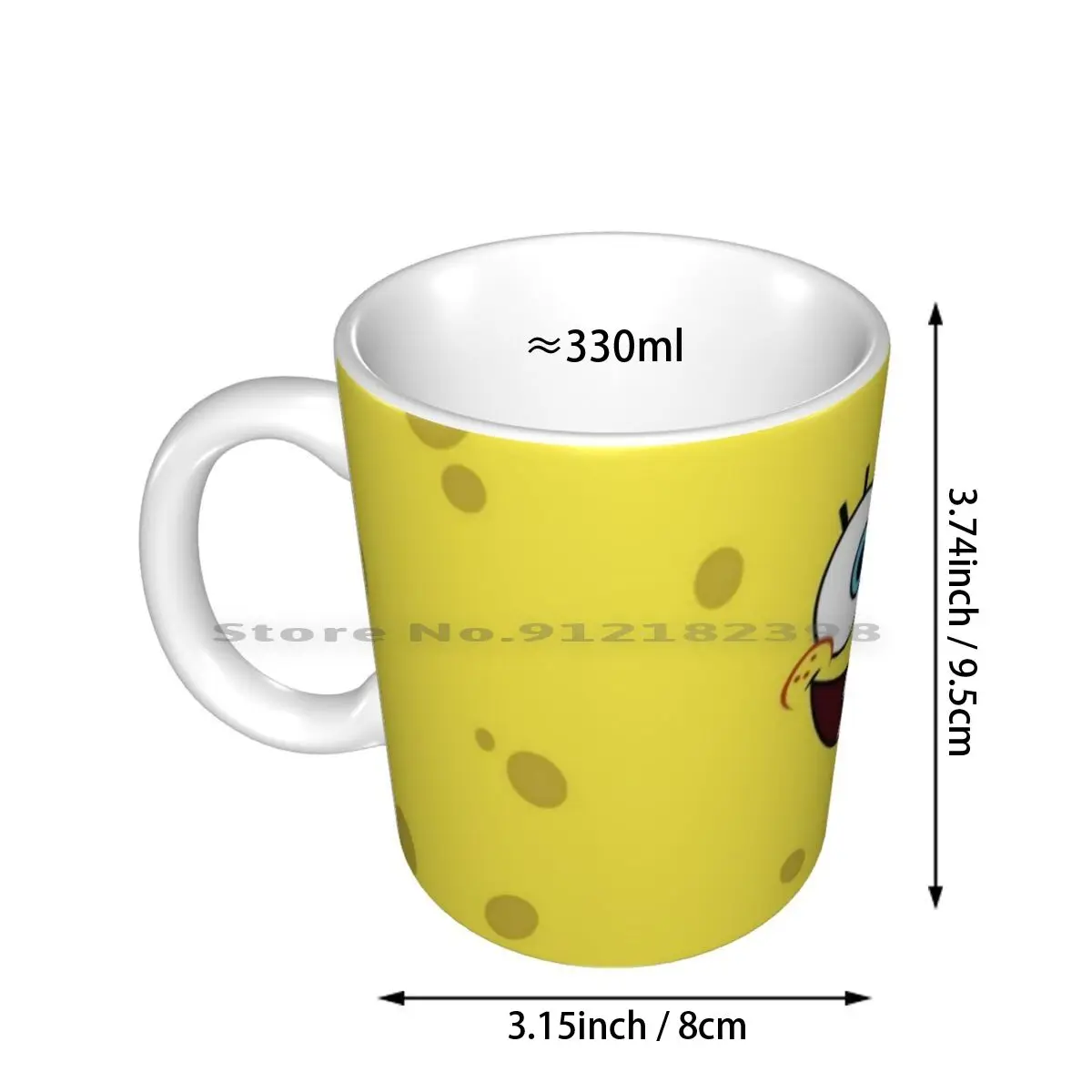 Ceramic Mugs Coffee Cups Milk Tea Mug Square Pants Yellow Face Cartoon Creative Trending Vintage Gift Bottle Cup