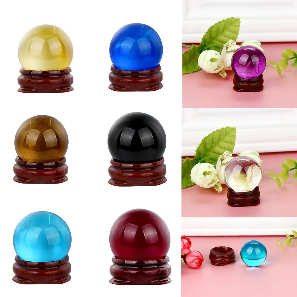 30mm Natural Quartz Magic Crystal Ball Healing Ball Sphere And Stand Travel Take Pictures Decorative Balls