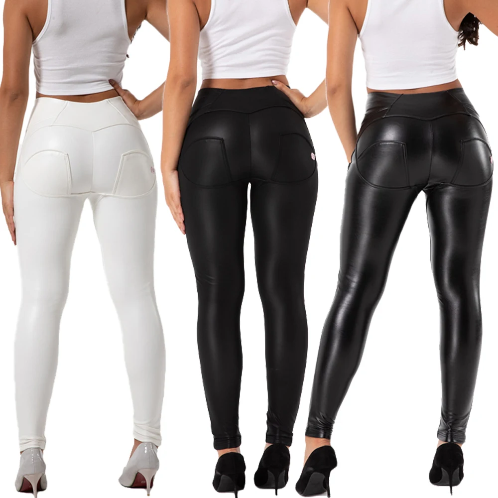 Shascullfites Melody PU Faux Leather Leggings XXS to XXXL Women Skinny Stretch Bum Lift High Waist Warm Leggings Pencil Pants