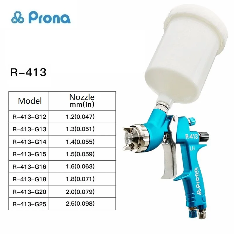 Prona R-413G Professional Air Spray Gun Paint Pistol Pneumatic Tool Portable Spray Guns Painting Cars Automobile Tools R413G