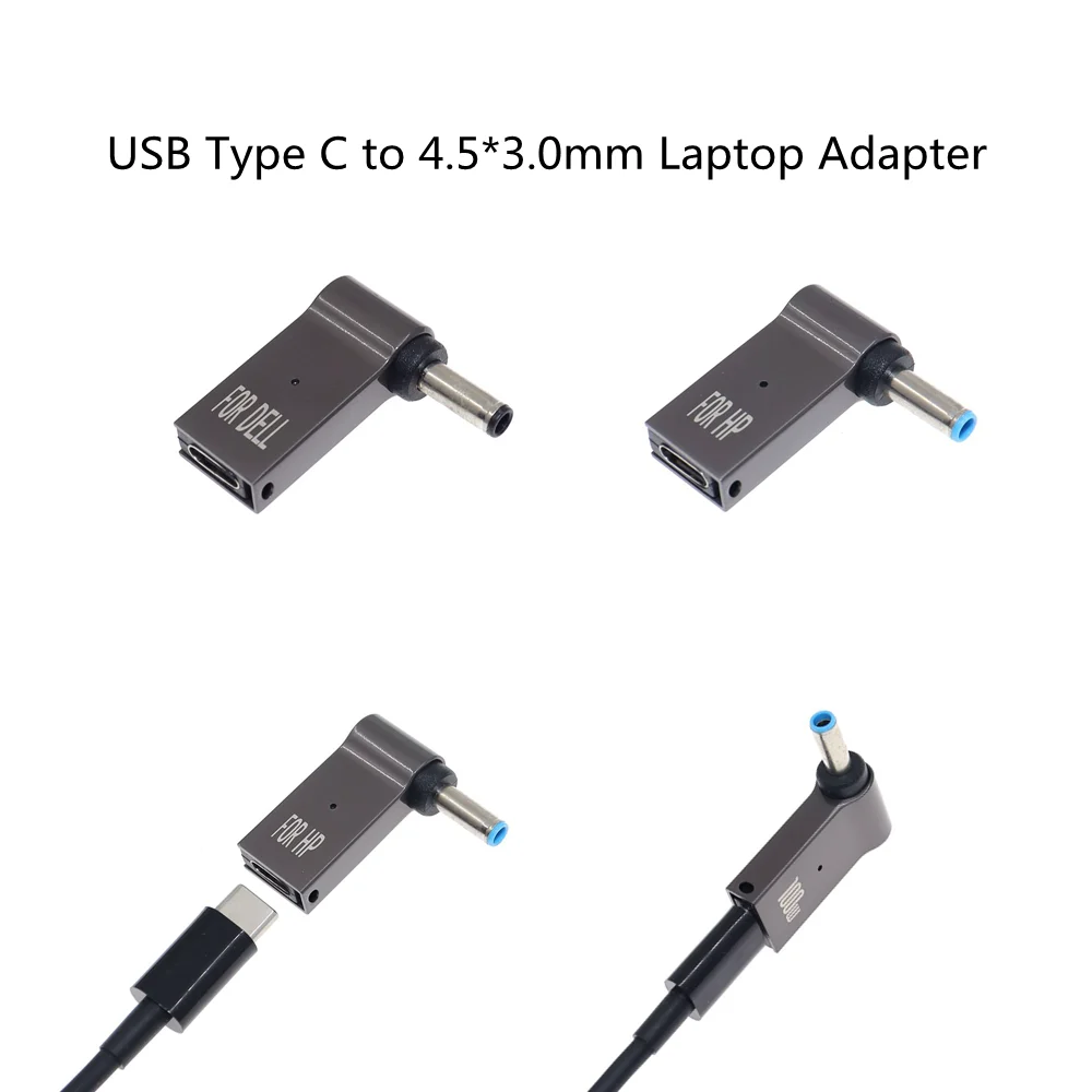 Typ C do 4.5x3.0mm konwerter wtyczki 100W USB C PD kabel szybkiego ładowania do HP / Dell ładowarka do laptopa DC 4.5*3.0