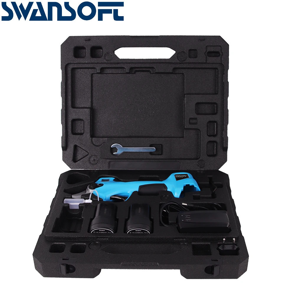 

SWANSOFT 2 battery Cordless Electric Scissors For Garden 32 mm Electric Pruning Shears