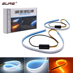 EURS DRL LED Day running turn signal lights Led Strip 30CM 45CM 60CM Car Light Accessories Brake Side Lights Headlights For Auto