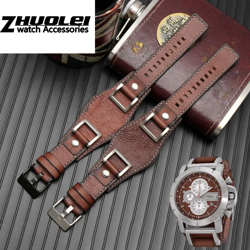 genuine leather For Fossil JR1157 watch band accessories Vintage style strap with high quantity Stainless steel joint 24mm