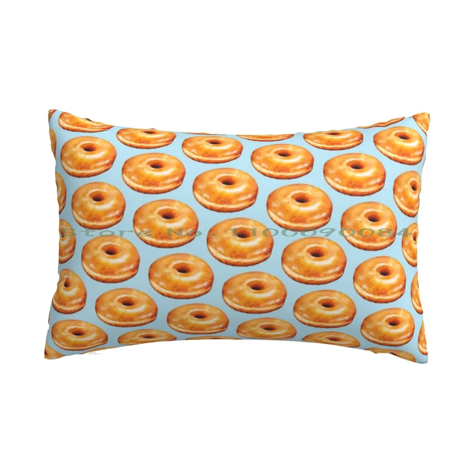 Glazed Donut Pattern Pillow Case 20x30 50*75 Sofa Bedroom Donut Doughnut Food Breakfast Retro Cute Long Rectangle Pillowcover