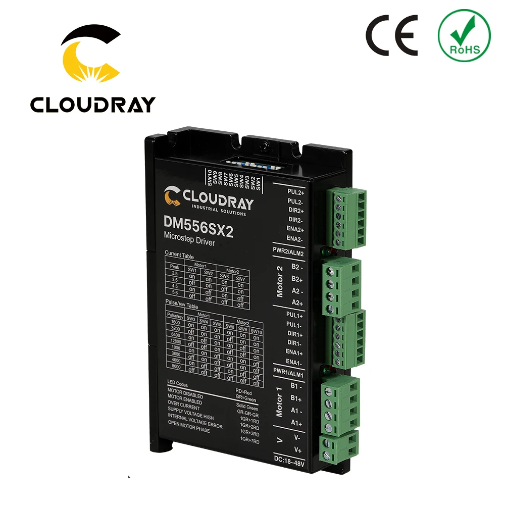 Cloudray Nema 23/24 Stepper Motor Driver DM556SX2 5.6A 24~48VDC for 2pcs Stepper Motor Controller CNC Engraving Machine