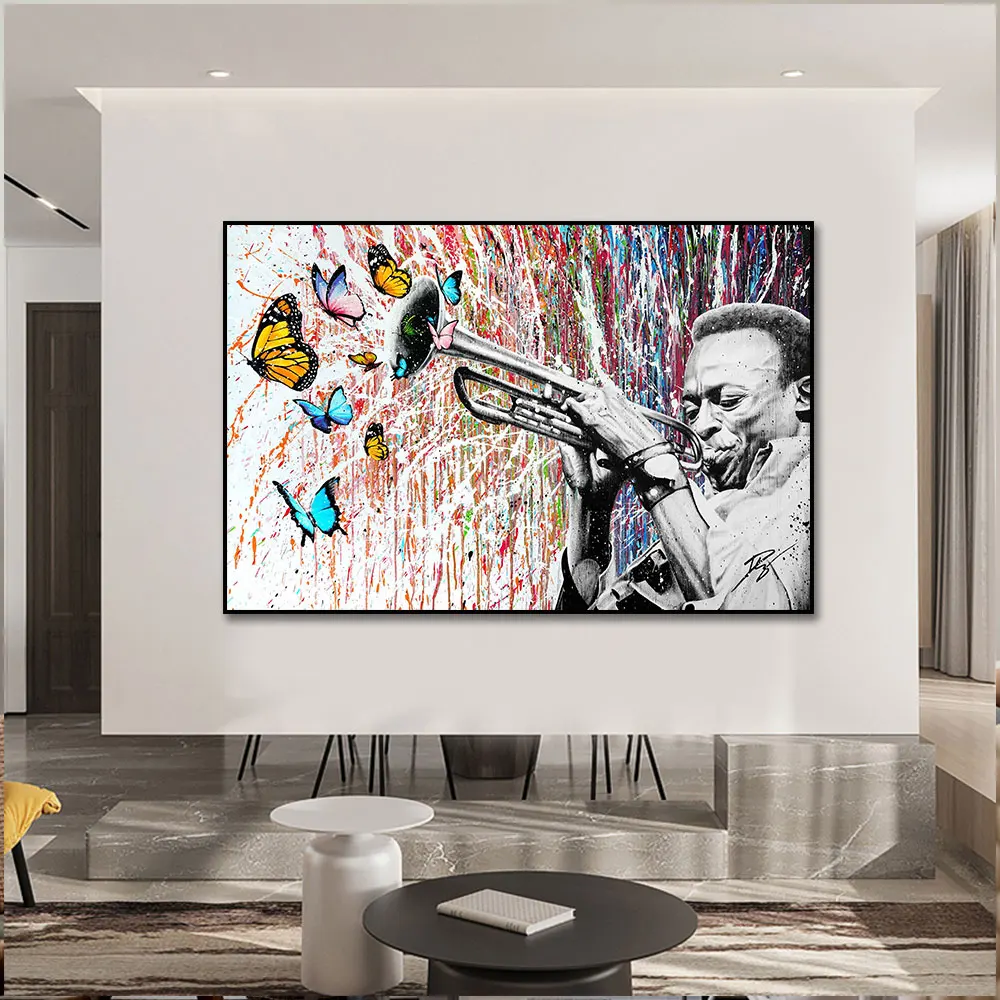 

Sing For The Butterfly Modern Graffiti Canvas Painting Poster Print Wall Art Picture For Living Room Home Decor Frameless