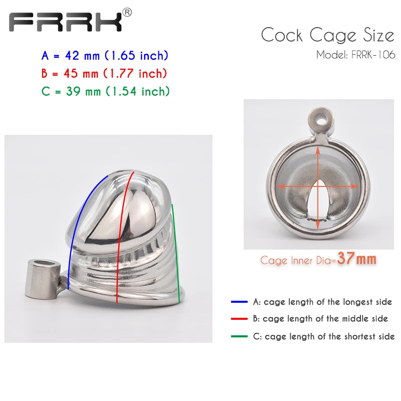 FRRK Stylish Strap on Cock Cage Male Chastity Bondage Belt Device dia 37mm Penis Rings Strapon BDSM Adults Sex Toys for Man