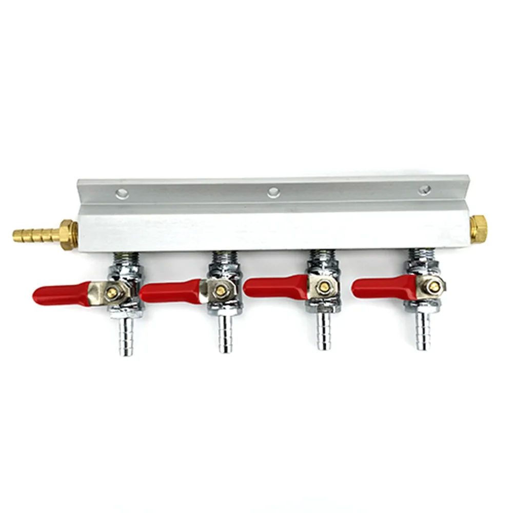 Kegland 4 Output / 4 Way 6MM BARB Gas Line Manifold Splitter with Check Valves