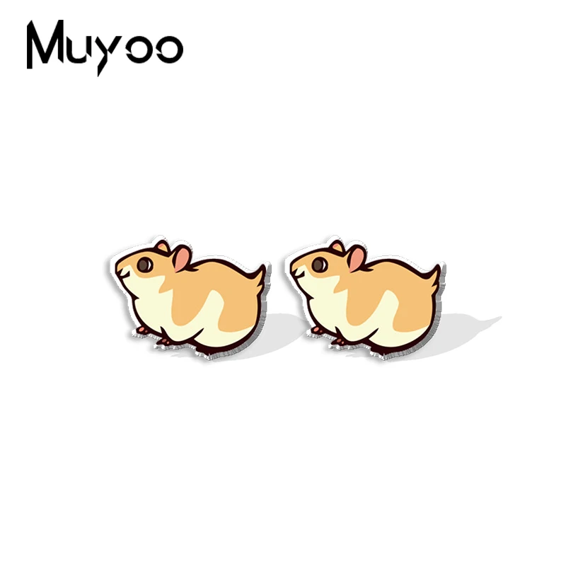 2021 Fashion Cute Hamster Stud Earring Mouse Acrylic Earrings Cute Epoxy Resin Jewelry Gifts Fans