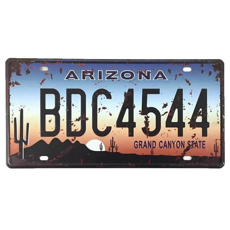 

13cm for ARIZONA Metal License Plate Style Vinyl Car Stickers Interesting Decal Decals JDM Van Bike Offroad RV