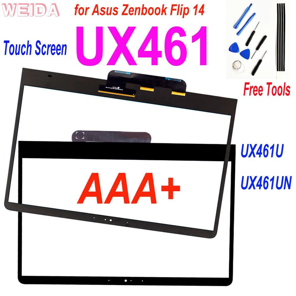 AAA+ 14 inch Touch Screen for Asus Zenbook Flip 14 UX461 UX461U ux461un Digitizer Screen Glass 100% Tested with Tools