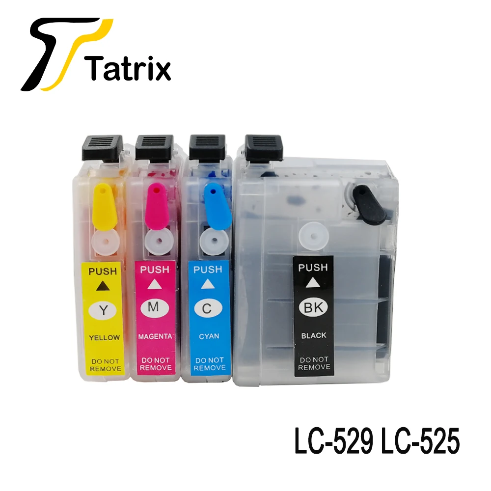 

Tatrix 4PK full Refillable Cartridge suit for Brother LC525 LC529 ,suit for Brother DCP-J100 DCP-J105 MFC-J200 Printer