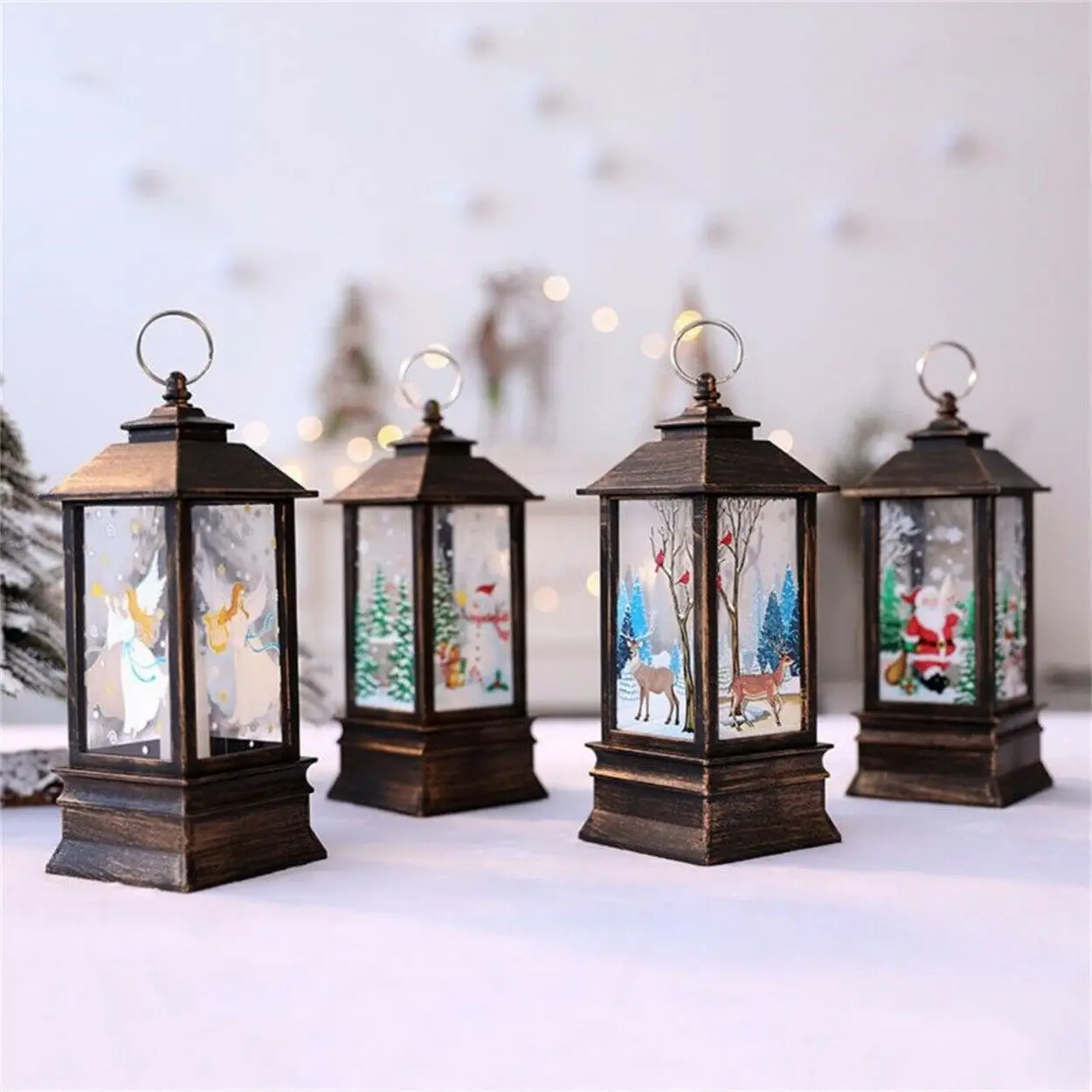 Christmas Light Star Night light Snowman Indoor Light Child Room Holiday Party Hanging Lantern Ornament