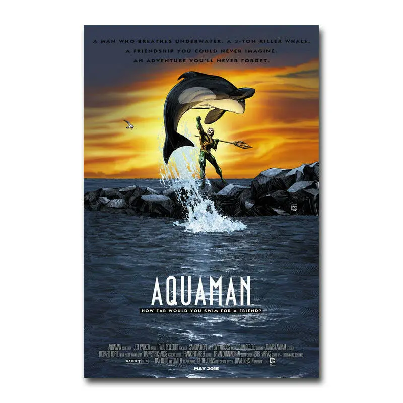 Aquaman Superheld heißen Film Seide Stoff Wand plakat Kunst Dekor Aufkleber hell