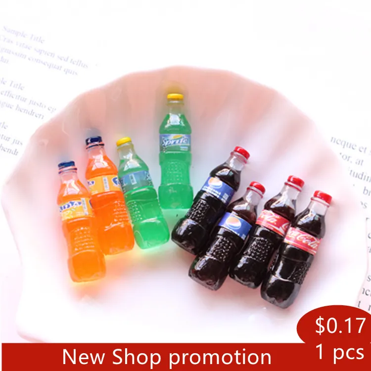 1:12 Mini Water Bottle Resin Juice Beer Bottle for Doll House Miniature Kids Gift Toys Home Decoration Accessories