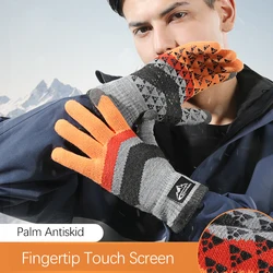 Winter Knit Gloves Men Women Fashion Warm Fleece Cycling Personality Windproof Triangular Non-Slip Touchscreen Wool Gloves