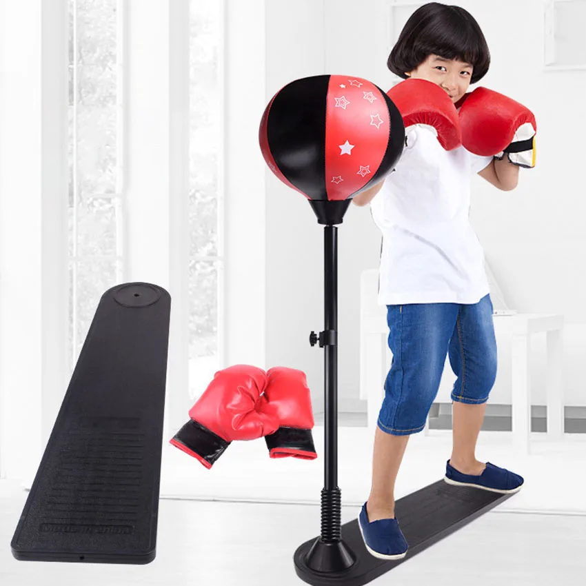 Vertical Boxing Ball Adjustable Children Fitness Boxing Set Punch Pear Speed Ball For Kids Punching Sports Gym Home Training