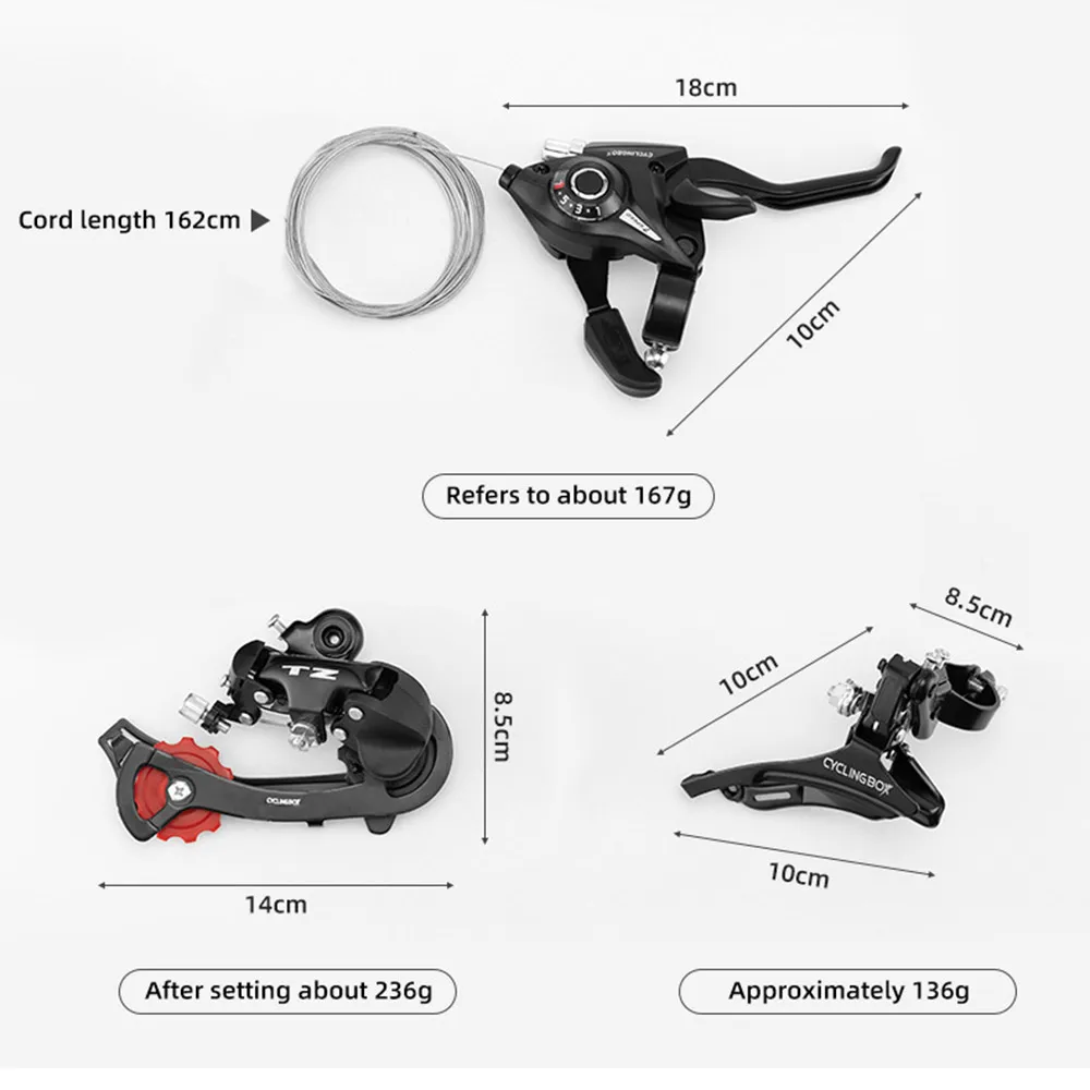 YIXIAO 3x7 Speed Bicycle Derailleur Refers Dial Front Rear Derailleur Pin 4-Piece Set Gear Shift Brake MTB Parts For Bicycle