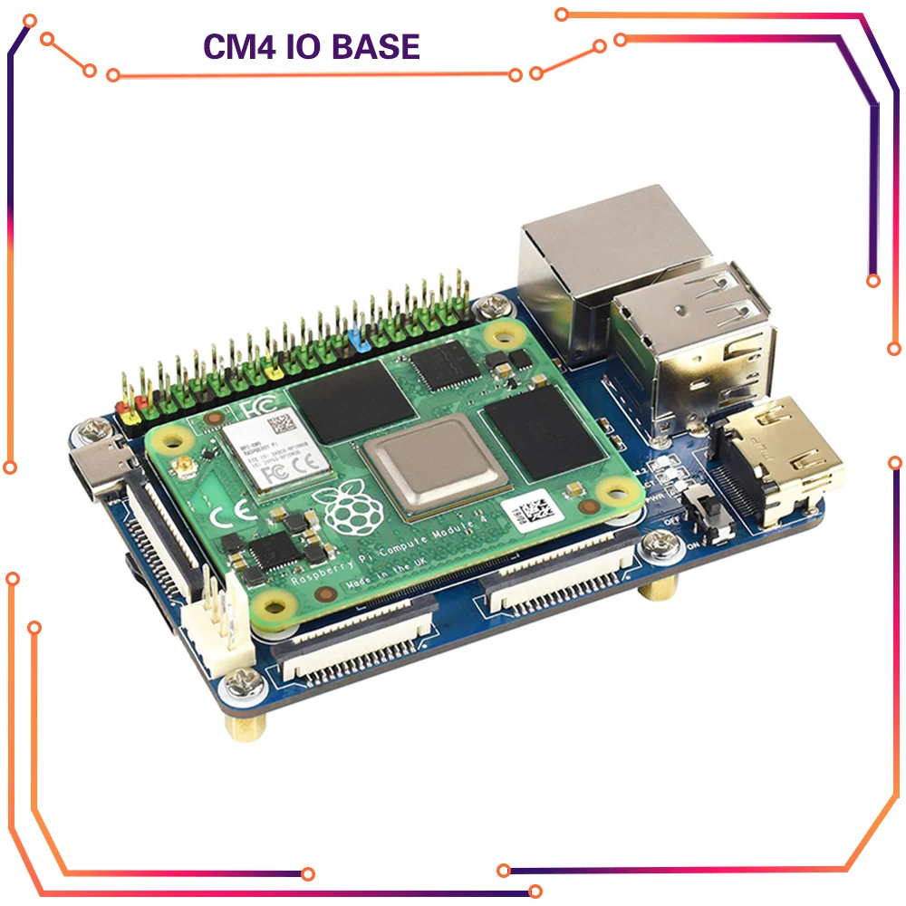 

Raspberry Pi CM4 Compute Module 4 Mini Base Board With CSI/DSI/RTC/FAN/HDMI-compatible/USB/RJ45 Gigabit/SD Card/M.2 Slot for CM4