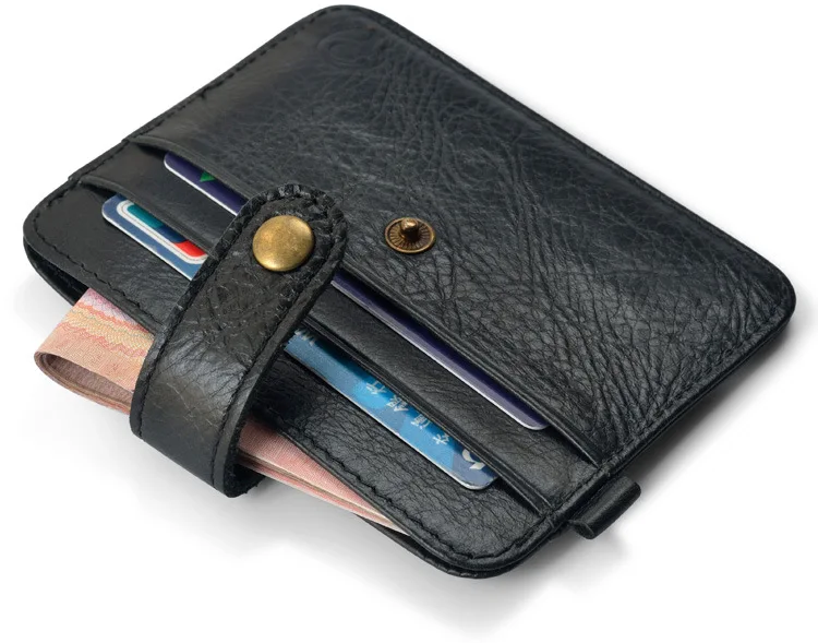 Men Genuine Leather Slim Wallet Male Small Purse Mini Money Bag Walet Thin Portomonee carteras Man\'s Wallet Card Holder