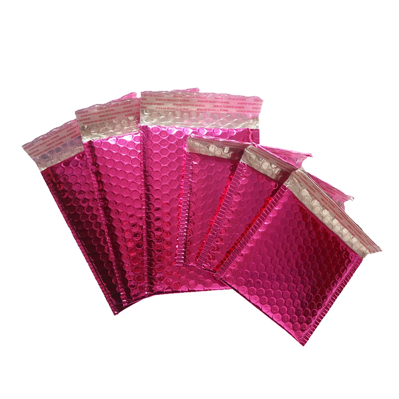 30Pcs/Lot Rose Red Shipping Bags Mailer Waterproof Mailing Bags Shockproof Shipping Envelopes Aluminized Film Padded Envelopes