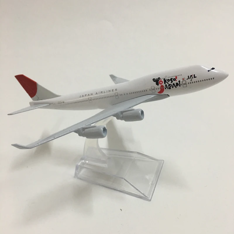 JASON TUTU-Modèle réduit d'avion Boeing 747 du Japon Airlines, 16cm, avion en métal moulé sous pression, échelle 1/400