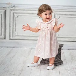 DBJ14119 dave bella summer baby girl's princess bow floral zipper dress children fashion party dress kids infant lolita clothes