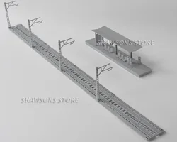 Plastic Parts Pedestrian Overpass Bridge / Rail Track / Railway Station for 1/87 Scale Train Models