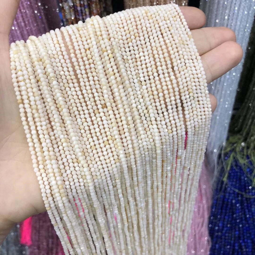 2 3 4mm White Natural Mother of Pearl Shell Beads Small Facelet Loose Beads for Making Necklace DIY Bracelet Accessories
