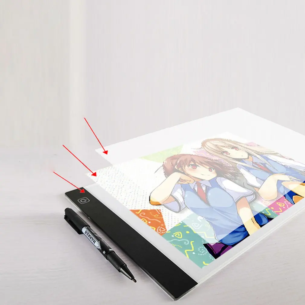 LED digital tablet LED light box touch control dimmable drawing tracing animation copy board table pad panel plate